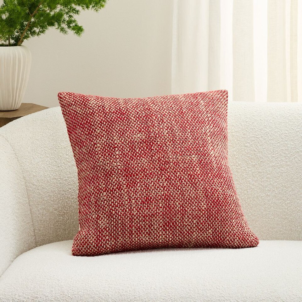 Two Tone Chunky Linen Cushion Cover West Elm UK